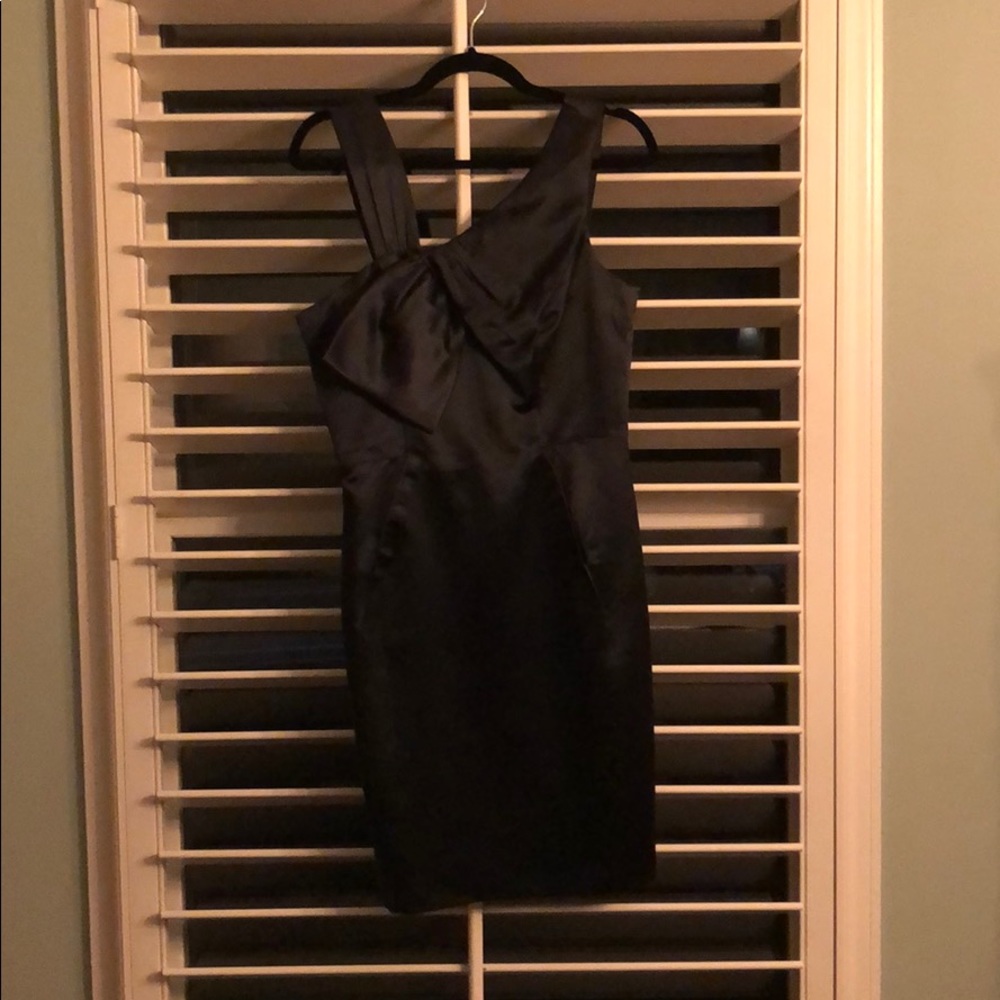 Milly Dark Green Bow Satin Cocktail Dress